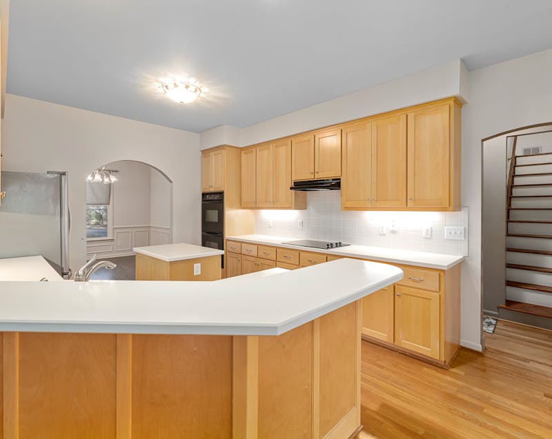 basement bar and kitchen